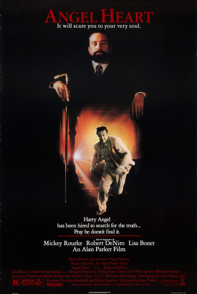 Angel Heart: Alan Parker. In this noirish mystery horror film, a detective is hired to find a missing musician.