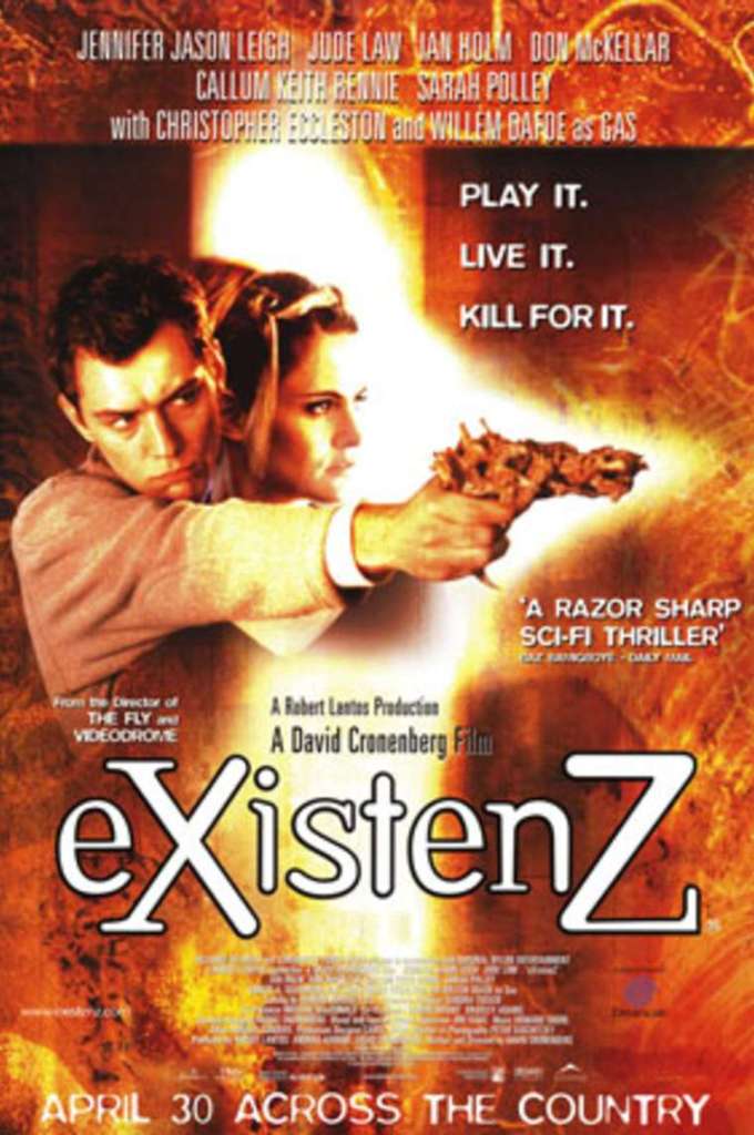 eXistenZ: David Cronenberg. A science fiction horror film about people playing a video game in which the lines between reality and illusion are blurred.