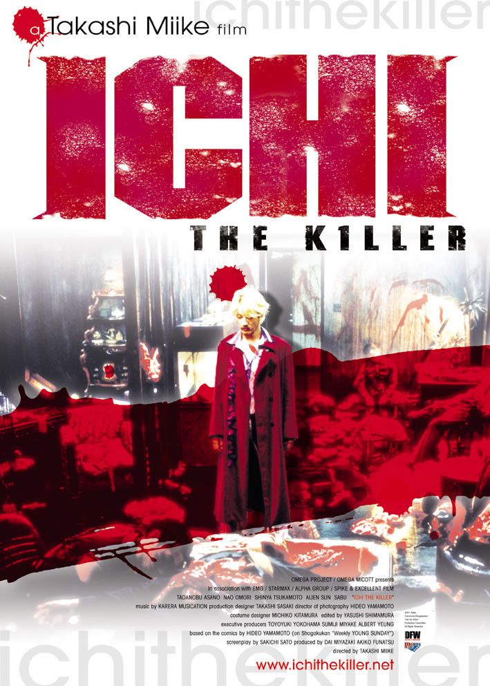 Ichi the Killer: Takashi Miike. A brutal, gory, and often funny extreme horror/action movie about Japanese gangsters.